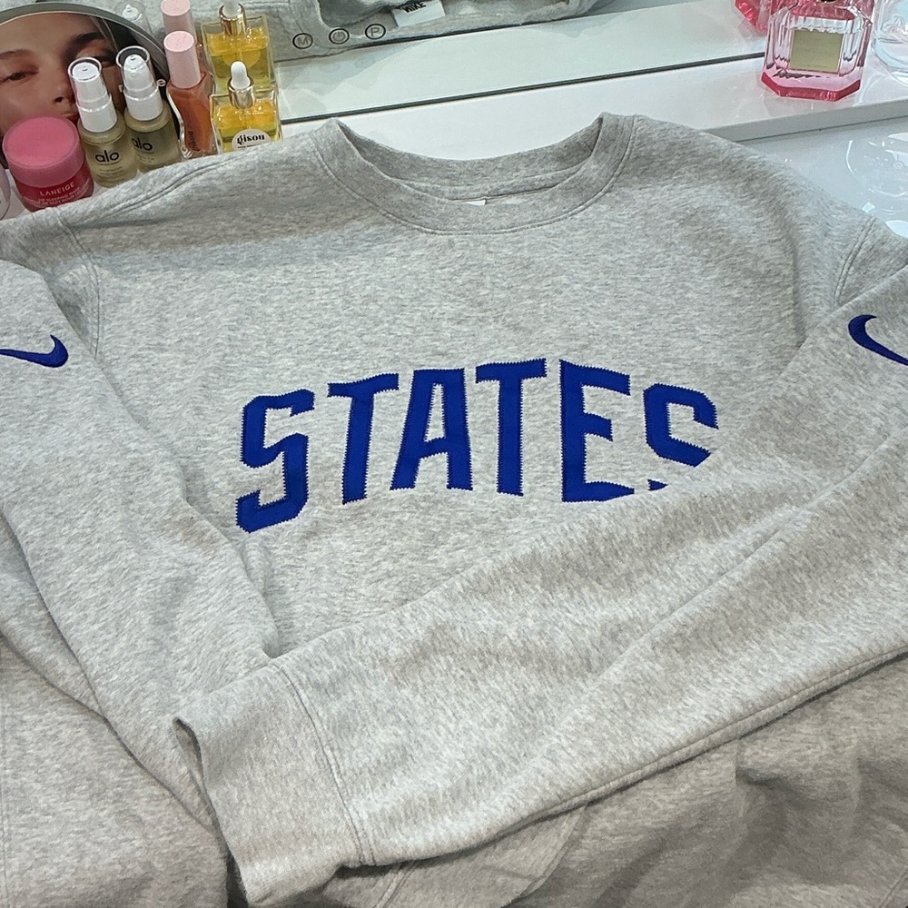 Nike Gray and Blue Men's Sweater